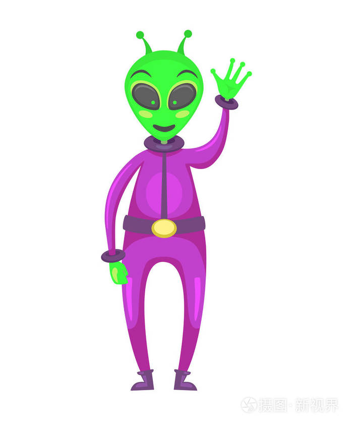 外星人举起了手.外星人挥舞矢量图