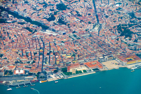 葡萄牙首都里斯本中心的鸟瞰图