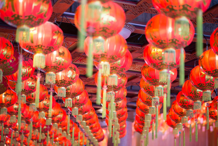 寺庙里的中国灯笼