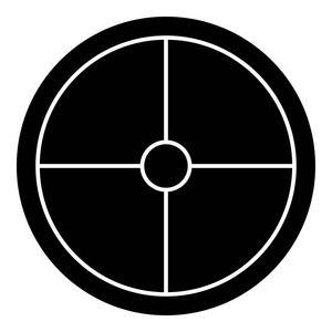 维京盾牌图标黑色矢量插图平面风格简单图像