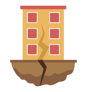 地震矢量图标简单现代平面符号.