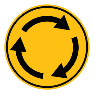 环形交叉路交通标志.照片