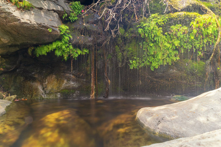 安德罗斯的皮塔拉瀑布。 一个美丽的夏季目的地。