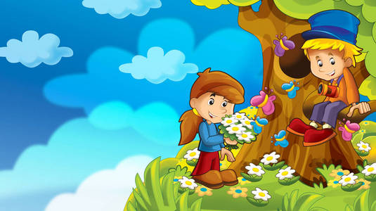 动漫开心的孩子图片