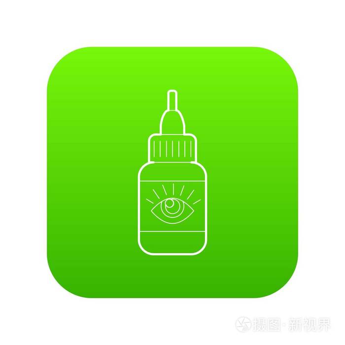 眼药水图标绿色向量