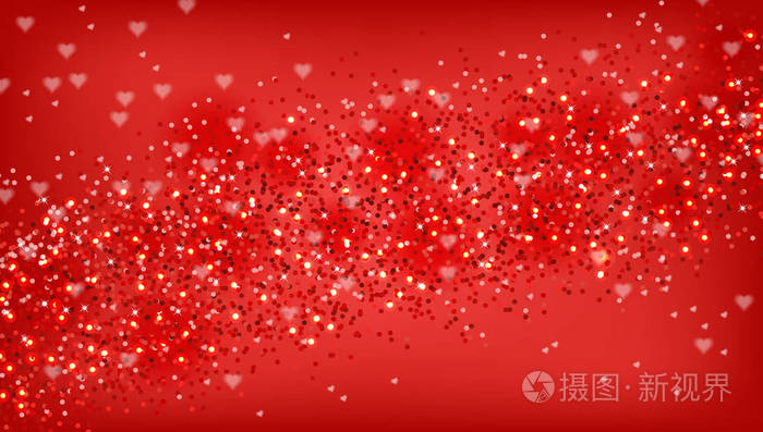 红色闪烁背景向量.逼真的闪闪发光的纹理插图.详细的3d 模板