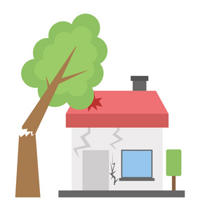 地震图标森林破坏平面图标设计地震照片