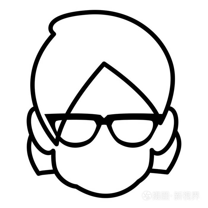 美丽的女人头头像字符插画-正版商用图片16klm1-摄图新视界
