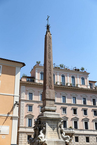 意大利罗马城万神殿广场广场的方尖碑