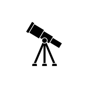 白色背景上的望远镜图标。 矢量图。