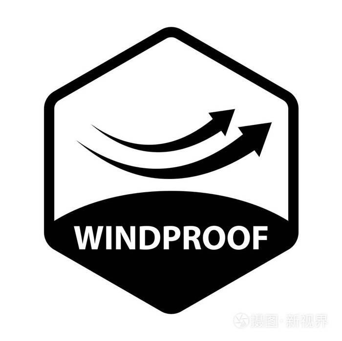 防风黑白矢量图标