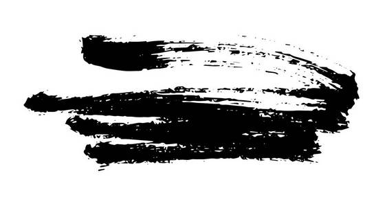 艺术格朗格刷油漆笔画在黑色隔离白色背景。 设计元素矢量插图。