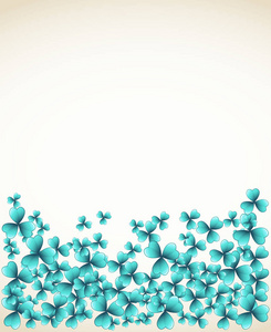 s Day vector frame with teal blue clover shamrock leaves. Irish 