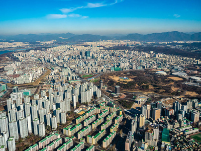 首尔建筑的美丽鸟瞰图
