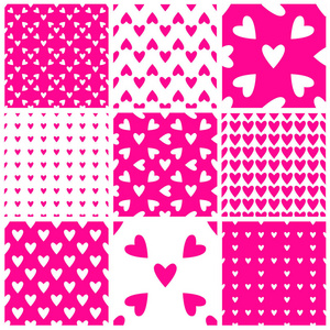 s day tile backgrounds. Romantic vector patterns.