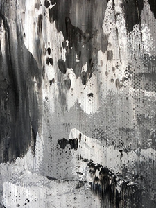 黑白手绘丙烯酸画。抽象的艺术背景。丙烯酸画在画布上。艺术品的碎片。刷刷油漆。现代艺术。当代艺术。