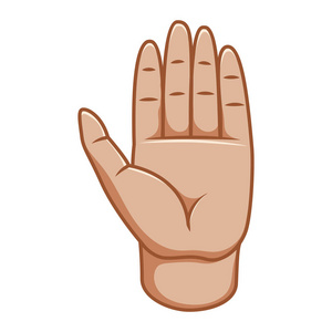 手势, 伟大的设计为任何目的。停止标志。手势线 图标。5号人类矢量手势