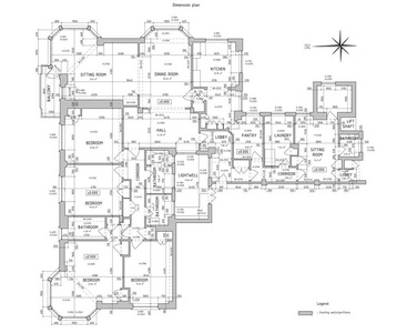 公寓尺寸测量的计划和布局