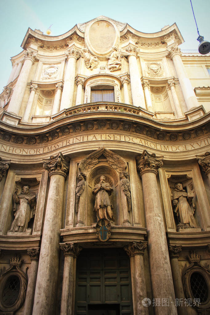 圣卡洛亚勒quattro fontane教堂罗马由弗朗西斯科博罗米尼.