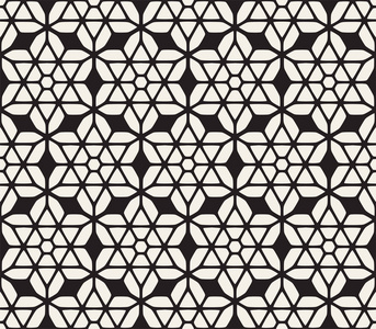 矢量无缝图案. 现代时尚抽象纹理. 重复几何花瓣形状格子设计照片