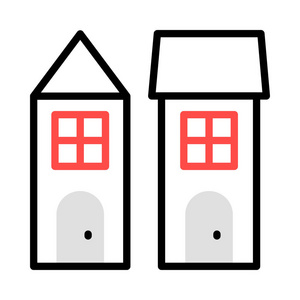 家庭房屋建筑矢量图
