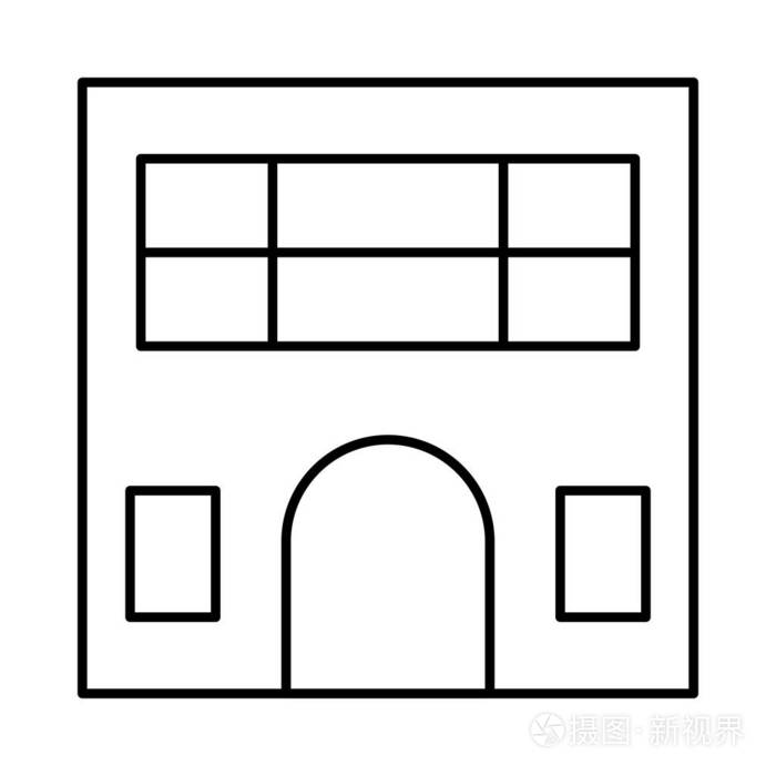 建筑商场广场矢量插图