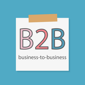 b2b业务到业务写在笔记本纸矢量插图上