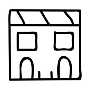 房屋建筑图标矢量插图