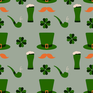 s Day. Holiday background. Irish vector pattern. Design for bann