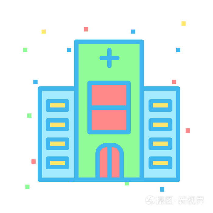 医院诊所建筑矢量图