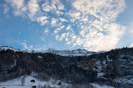 瑞士冬季寒冷冬季蓝山