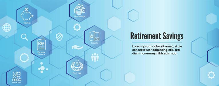  Savings Icon Set Web Header Banner  Mutual Fund, Roth IRA, etc