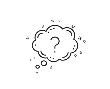 问号线图标. 问答聊天泡泡标志. 几何形状随机交叉元素图标设计.照片