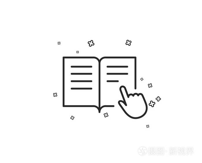 说明书行图标. 带有指针符号的教育. 学习标志.