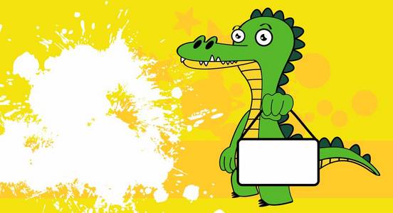 矢量格式的搞笑鳄鱼卡通情感背景