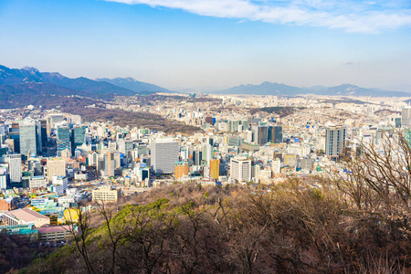 美丽的景观和城市景观与建筑，韩国首尔市