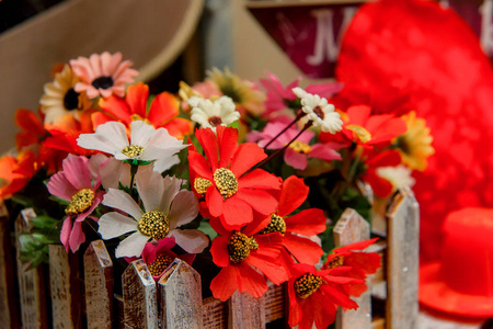 s Day. Hearts and flowers. Background of roses and red flowers. 