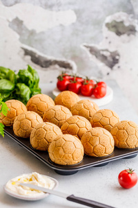  german garland, bread in form of ball and egg painted as footba