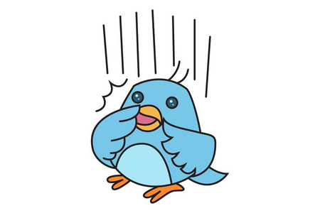 百灵鸟叫矢量卡通插图可爱的鸟叫.孤立在白色背景上.照片