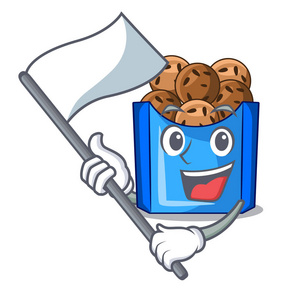 在吉祥物矢量插图中加入了油炸沙拉酱照片