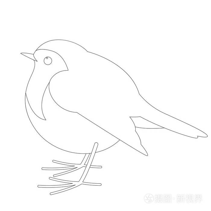 知更鸟向量例证衬里画外形