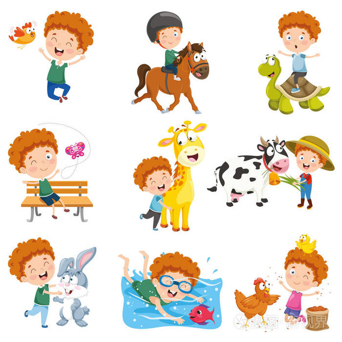 卡通人物的矢量插图