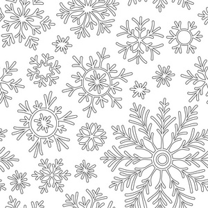 手绘黑白雪花图片-手绘黑白雪花素材-手绘黑白雪花插画-摄图新视界