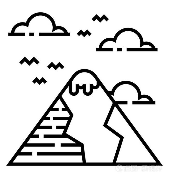 雪覆山丘陵地带图标