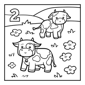 两头牛图片-两头牛素材-两头牛插画-摄图新视界