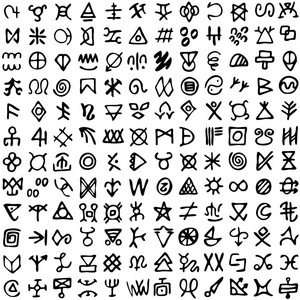 符文符号集.古老的神秘符号, 维京人就像白色的字母照片