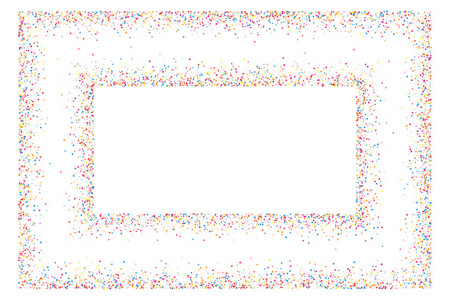 白色背景上隔离的彩色框架。 五彩纸屑的五颜六色爆炸。 平面设计元素。 矢量插图10。