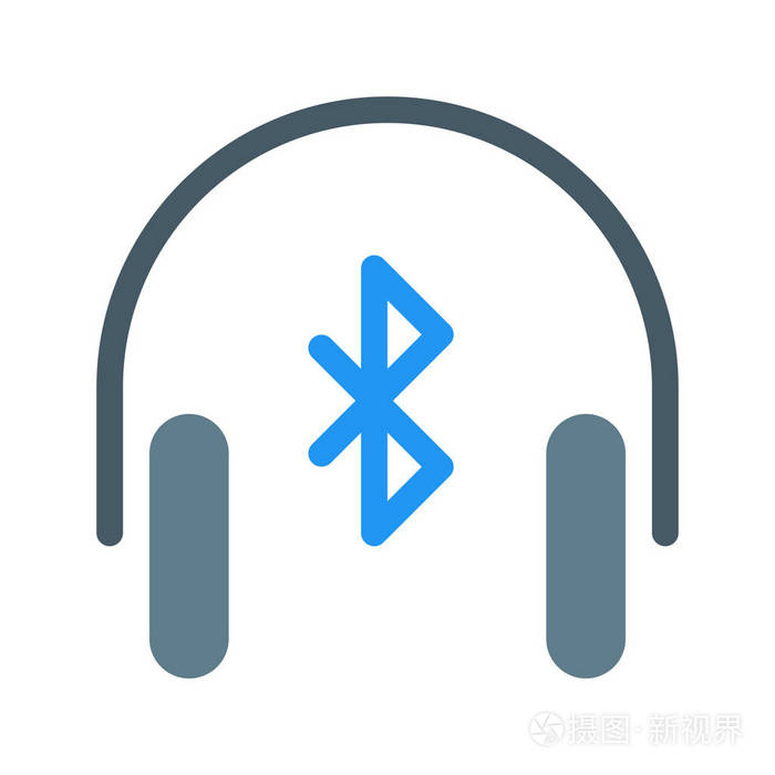 无线音乐耳机图标简单矢量图