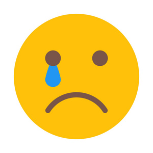 哭脸表情符号简单矢量插图照片