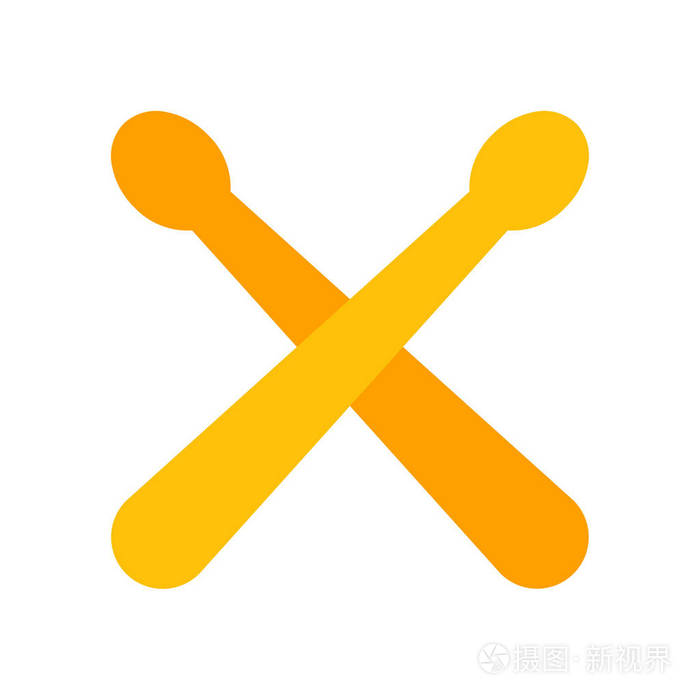 鼓棒对图标简单矢量图